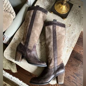 Naturalizer Tall Suede & Leather Boots, sz 7.5